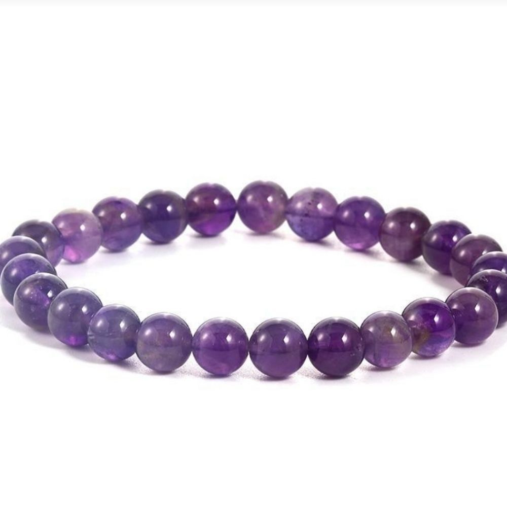 AMETHYST 6mm stretch bracelet.. Spiritual connection & clarity. Handmade